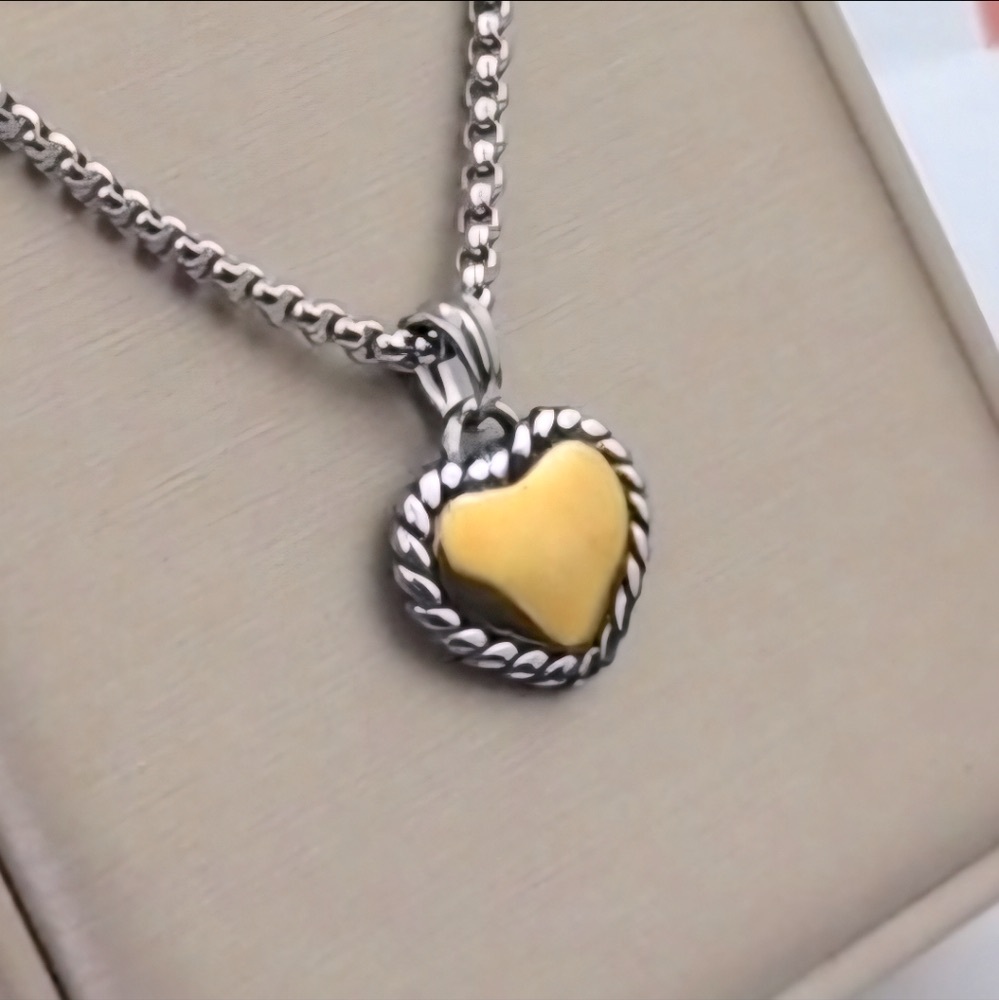Cable Heart Necklace